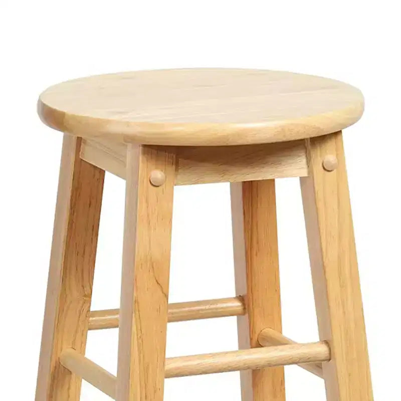 Set di 6 sgabelli da cucina rotondi alti 74 cm con seduta in legno naturale