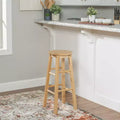 Set di 6 sgabelli da cucina rotondi alti 74 cm con seduta in legno naturale